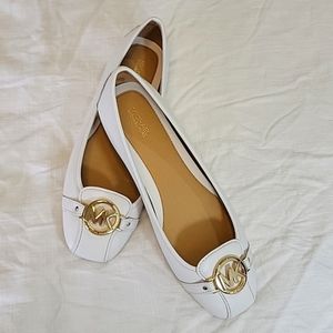 Michael Kors Optic White Leather Fulton Moc Soze 10 NIB